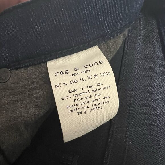 Rag & Bone Ankle Skinny Jeans Womens 24 Dark Wash Raw Hem W1526K089 - Picture 8 of 12